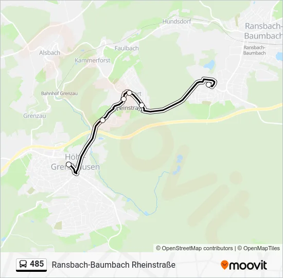 Автобус 485: карта маршрута