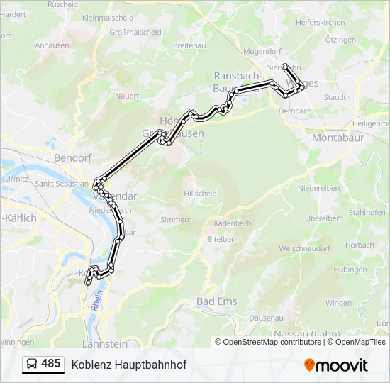 485 Bus Line Map