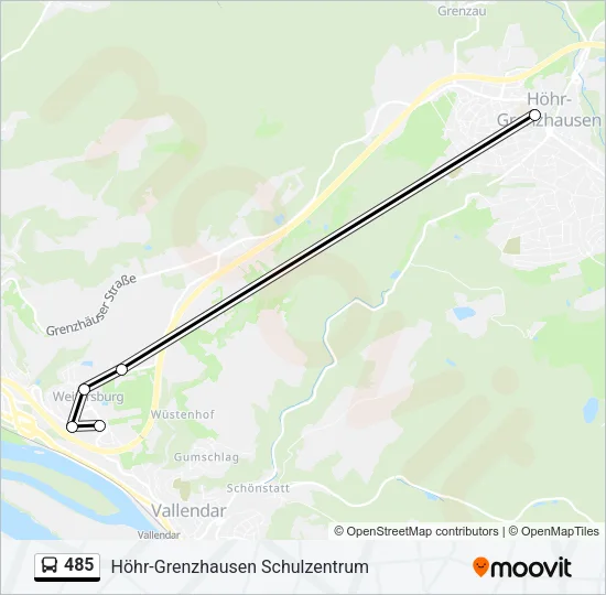 485 Bus Line Map