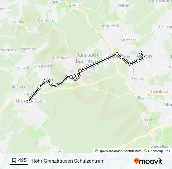 485 Bus Line Map