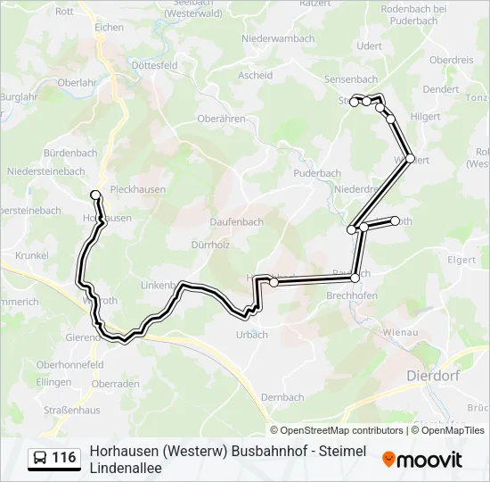 116 Bus Line Map