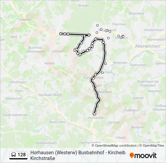 128 Bus Line Map