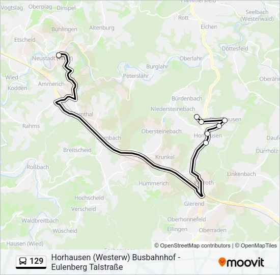 129 Bus Line Map