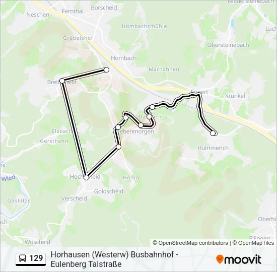 129 Bus Line Map