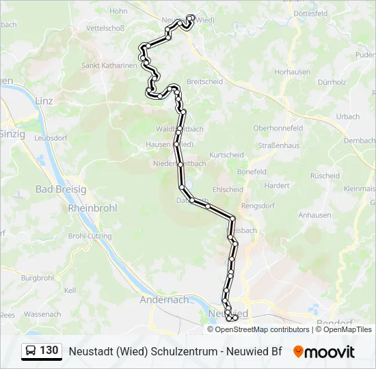 130 Bus Line Map