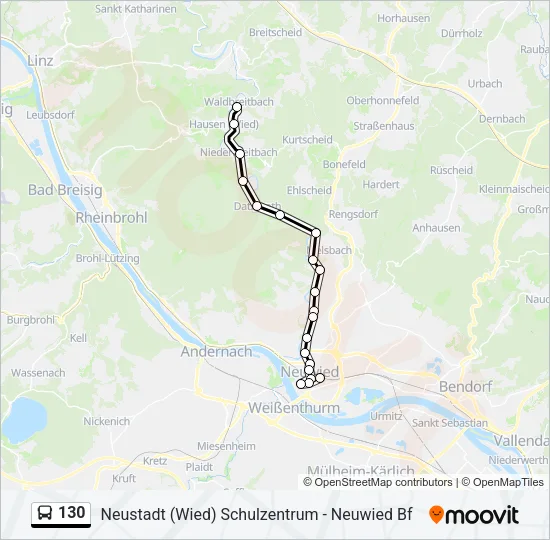 130 Bus Line Map