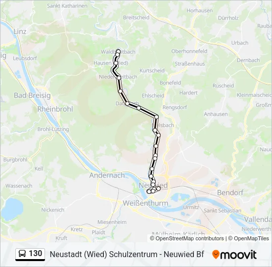 130 Bus Line Map