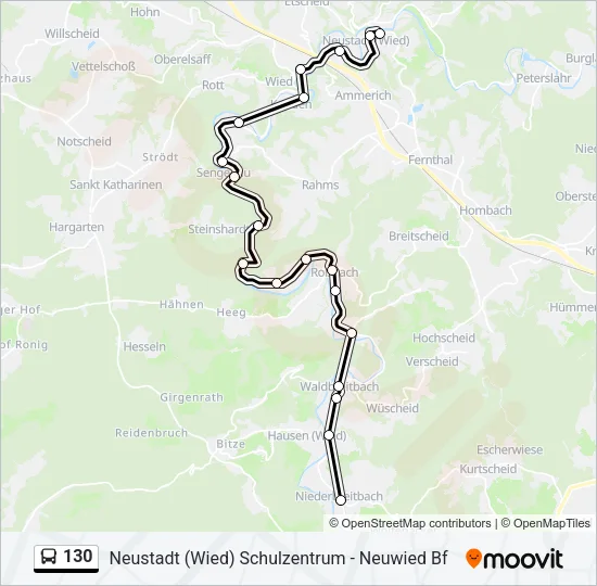 130 Bus Line Map