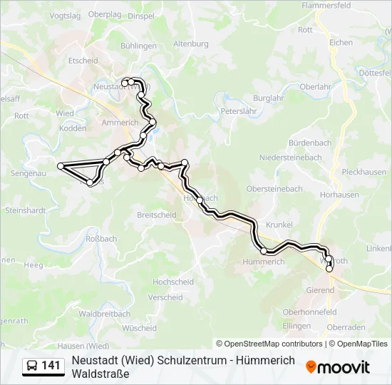 141 Bus Line Map