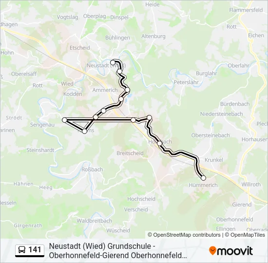 141 Bus Line Map