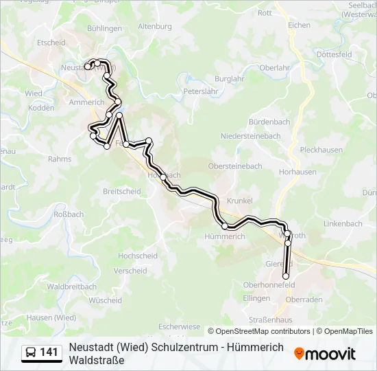 141 Bus Line Map