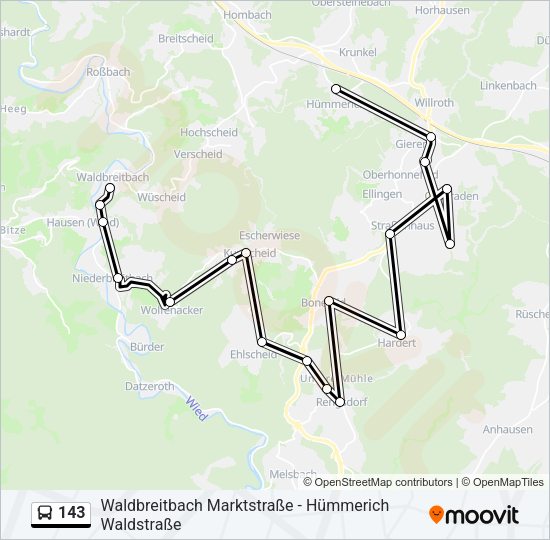 143 Bus Line Map