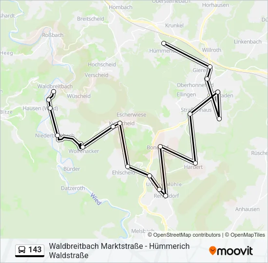 143 Bus Line Map