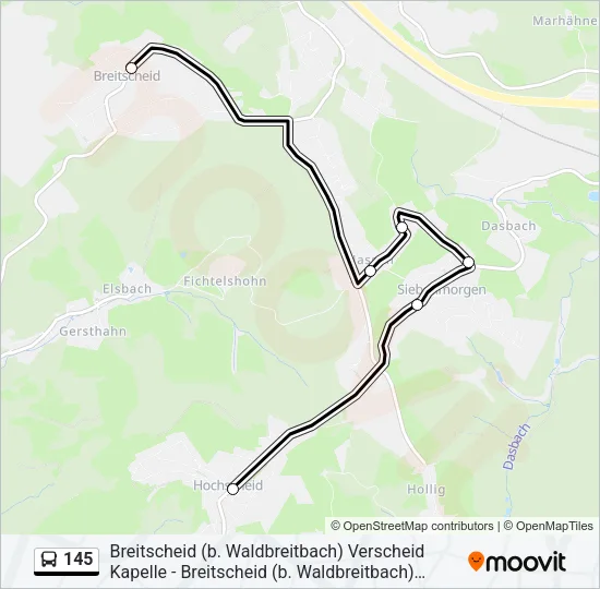 145 Bus Line Map