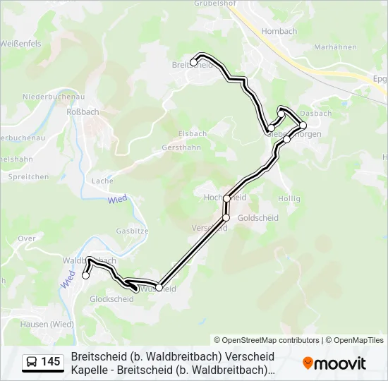 145 Bus Line Map