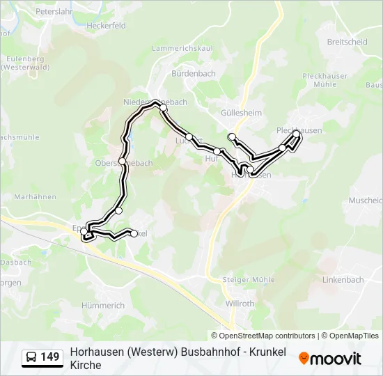 149 Bus Line Map