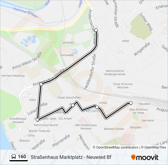 Автобус 160: карта маршрута