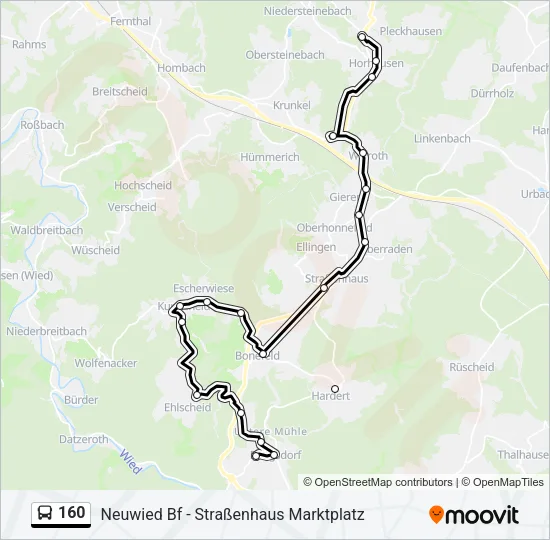 160 Bus Line Map