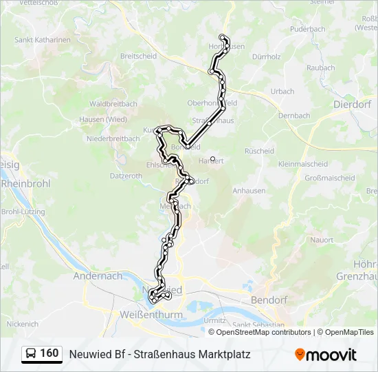 160 Bus Line Map