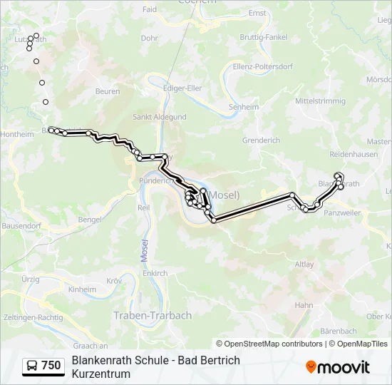 750 Bus Line Map