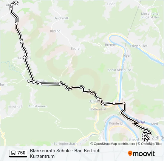 750 Bus Line Map