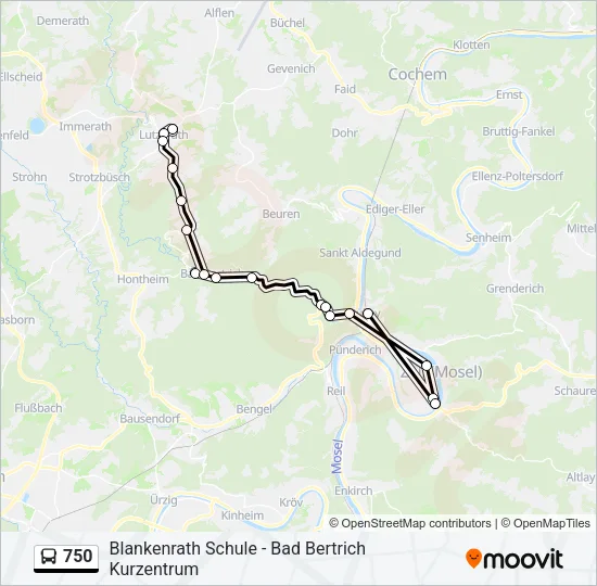 750 Bus Line Map