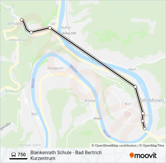 750 Bus Line Map