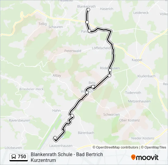 750 Bus Line Map