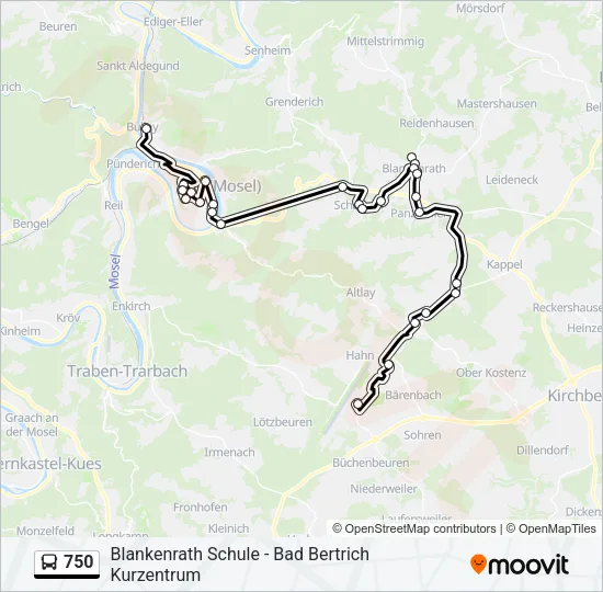 750 Bus Line Map