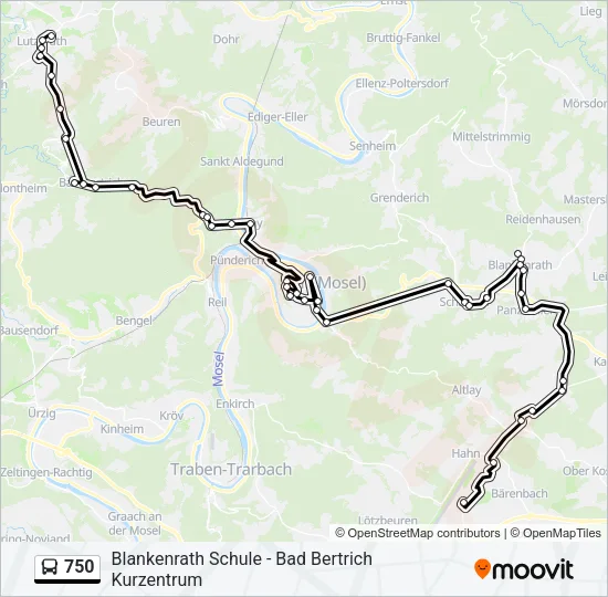750 Bus Line Map