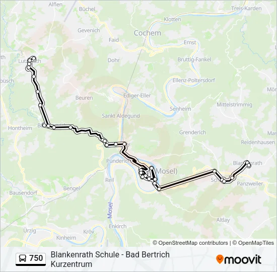750 Bus Line Map