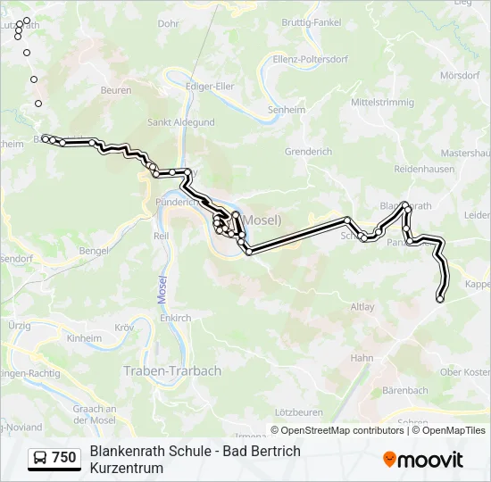 750 Bus Line Map