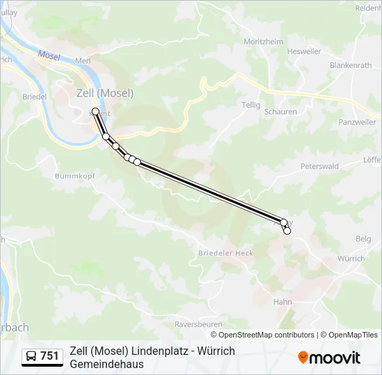 751 Bus Line Map