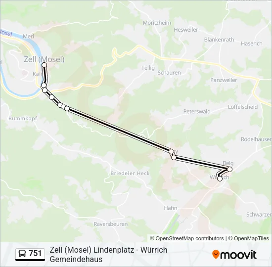 751 Bus Line Map