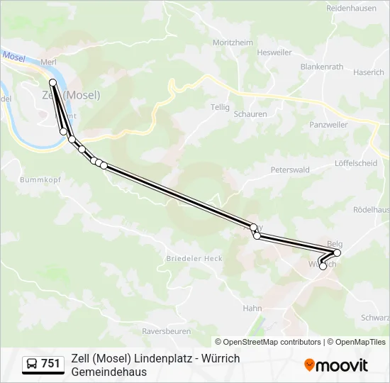 751 Bus Line Map