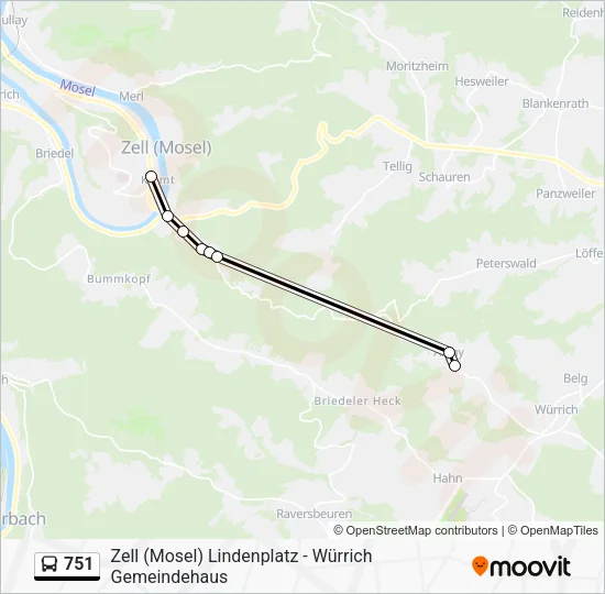 751 Bus Line Map