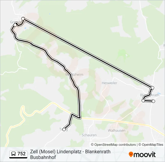 752 Bus Line Map