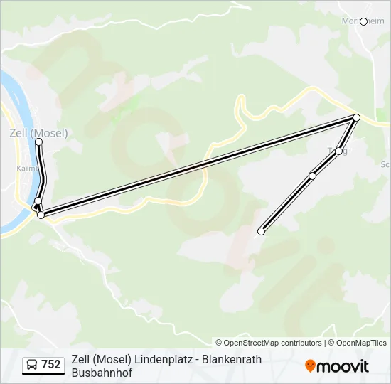 752 Bus Line Map