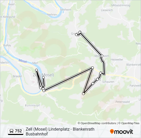 752 Bus Line Map
