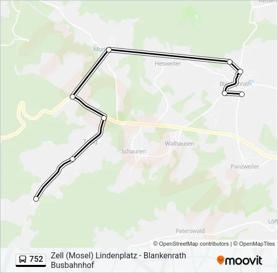 752 Bus Line Map