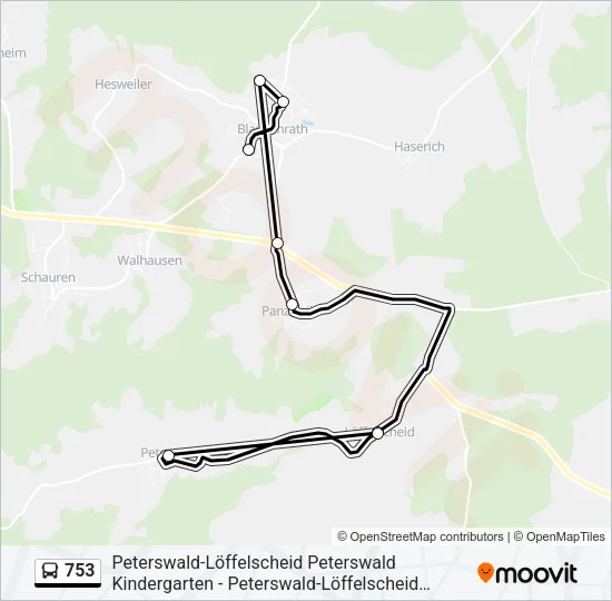 753 Bus Line Map