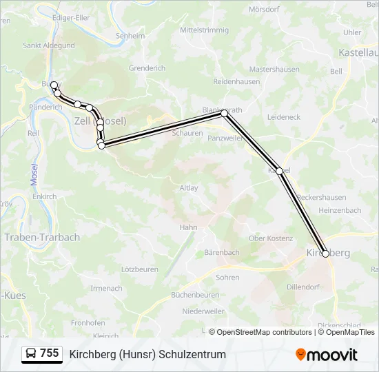 755 Bus Line Map