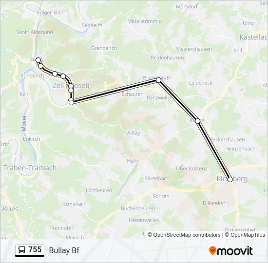 755 Bus Line Map