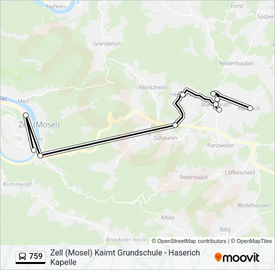 759 Bus Line Map