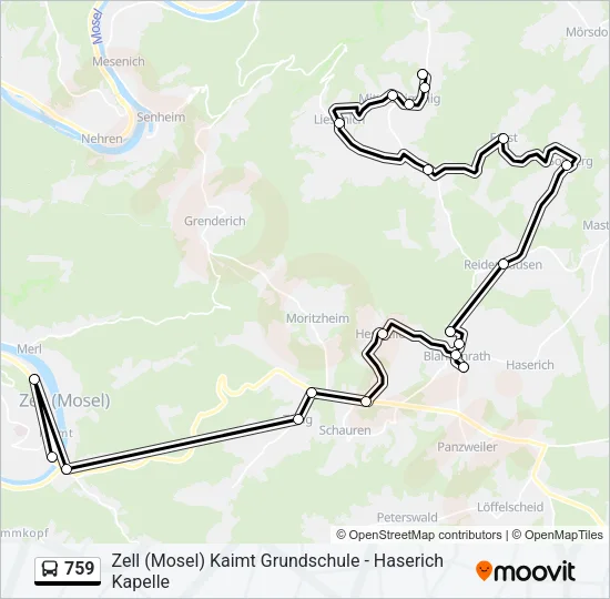 759 Bus Line Map
