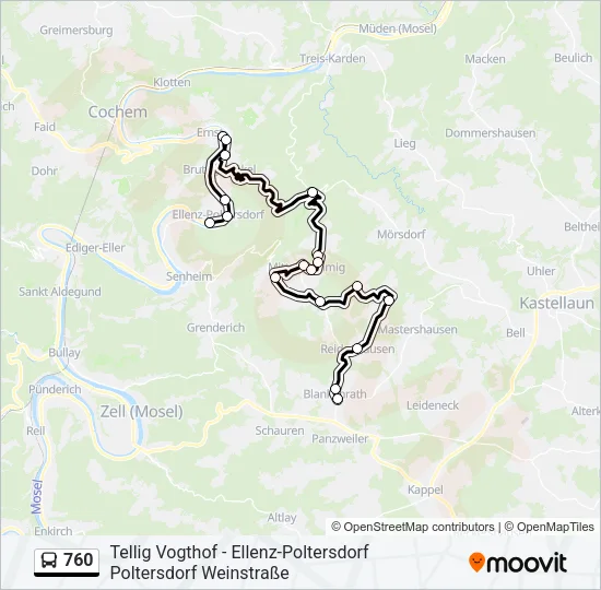 760 Bus Line Map