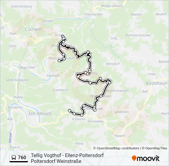 760 Bus Line Map