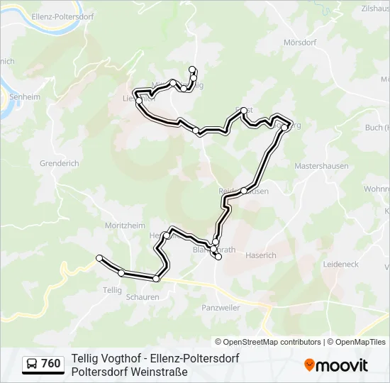 760 Bus Line Map