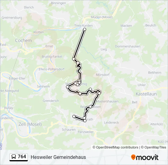 764 Bus Line Map