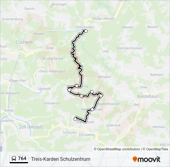 Buslinie 764 Karte